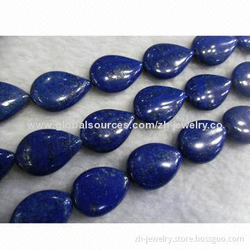 Lapis Flat Pear Beads, Measures 2 to 100mm
